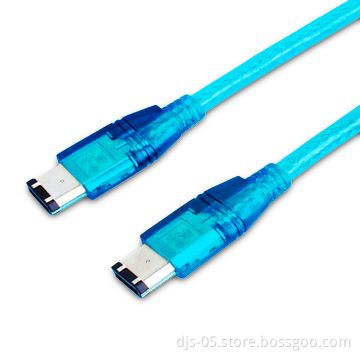 IEEE 1394 6-pin Male to Male Transparent Cable in Various Lengths, Compliant with RoHS Directives